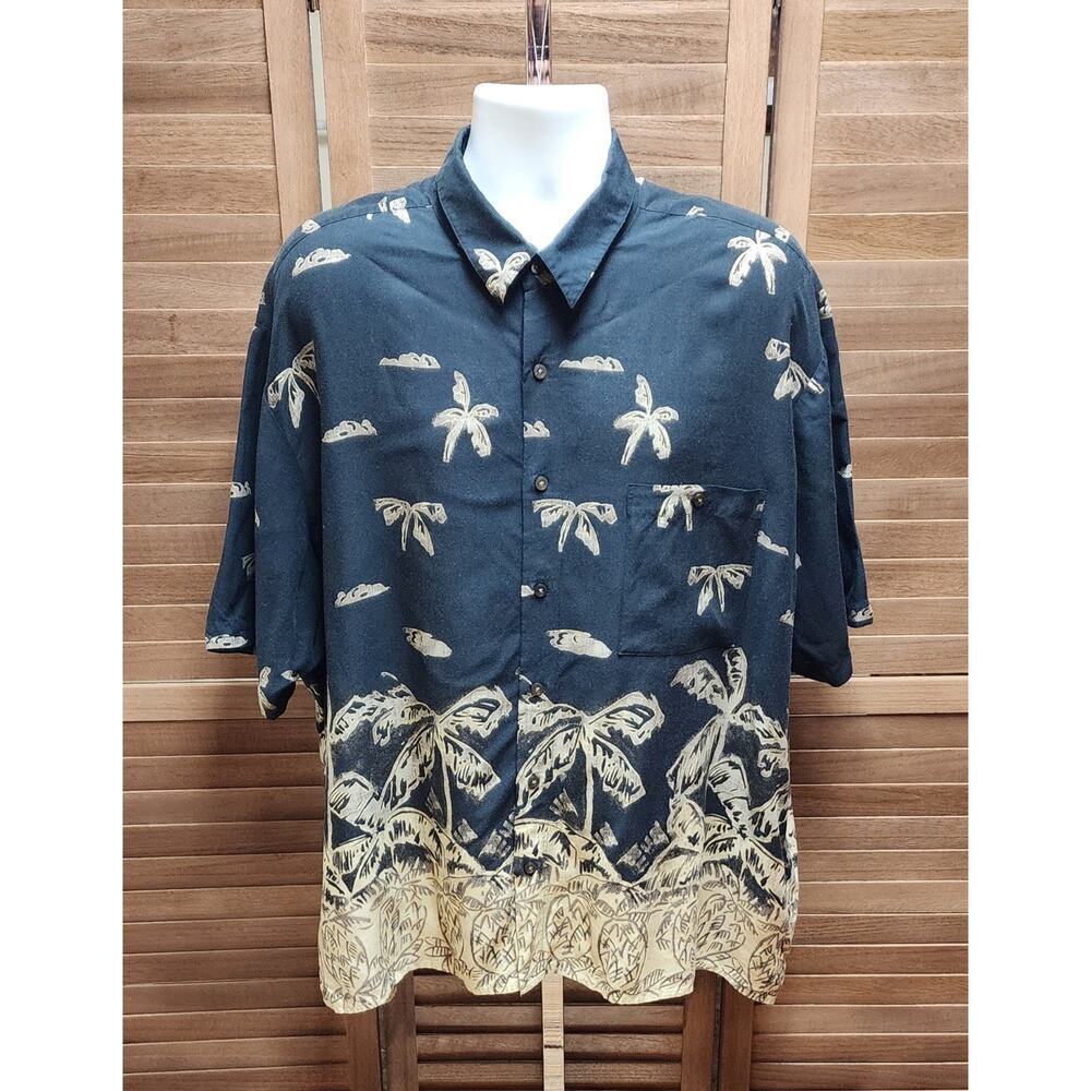 Natural Issue Hawaiian Short Sleeve Button Up Retro 2X Cotton Vintage Shirt